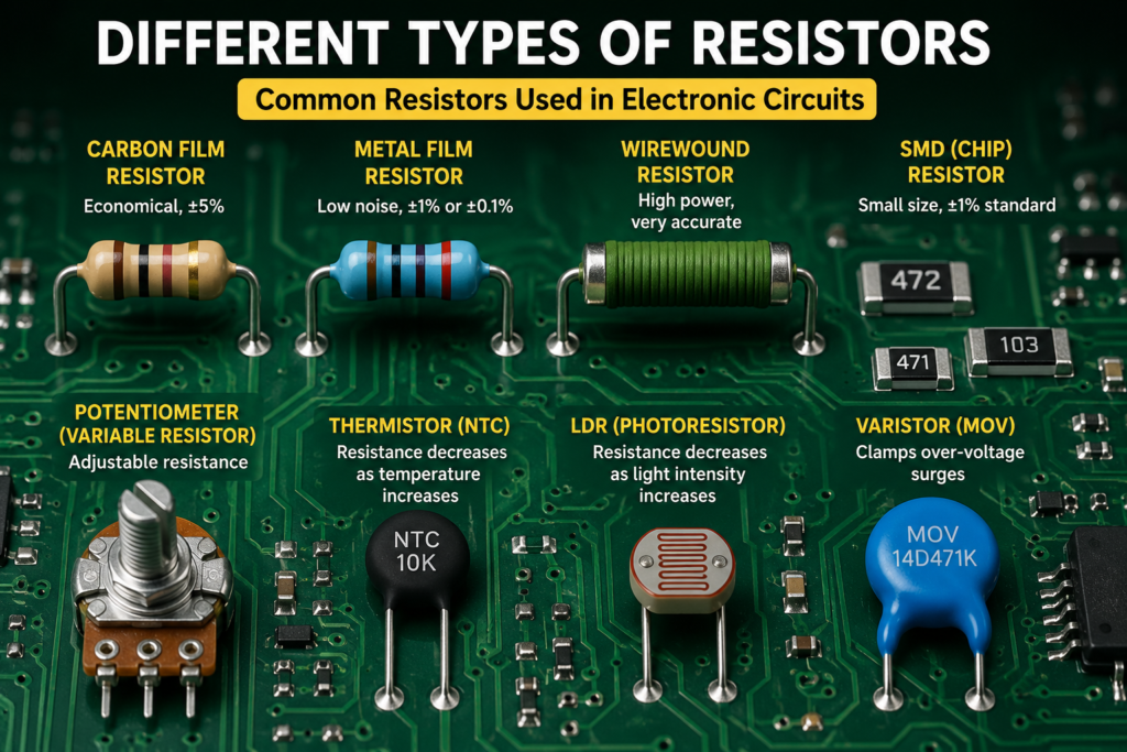 different types of resistors