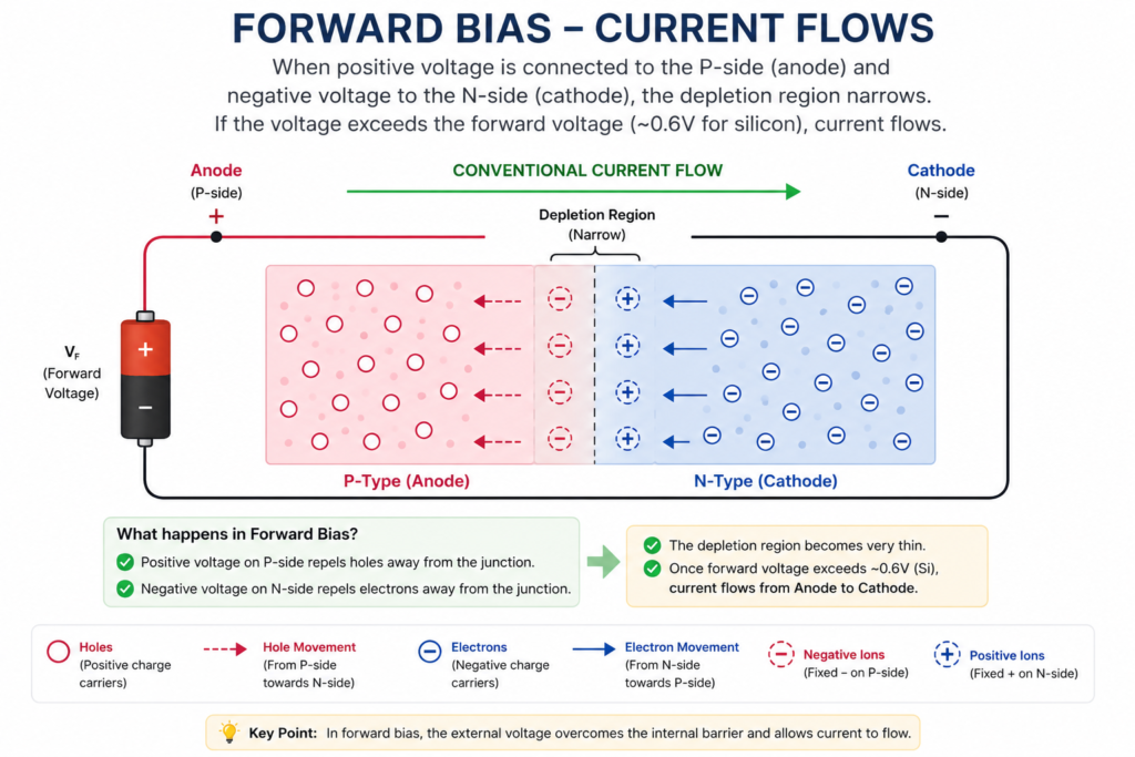 forward bias current flow
