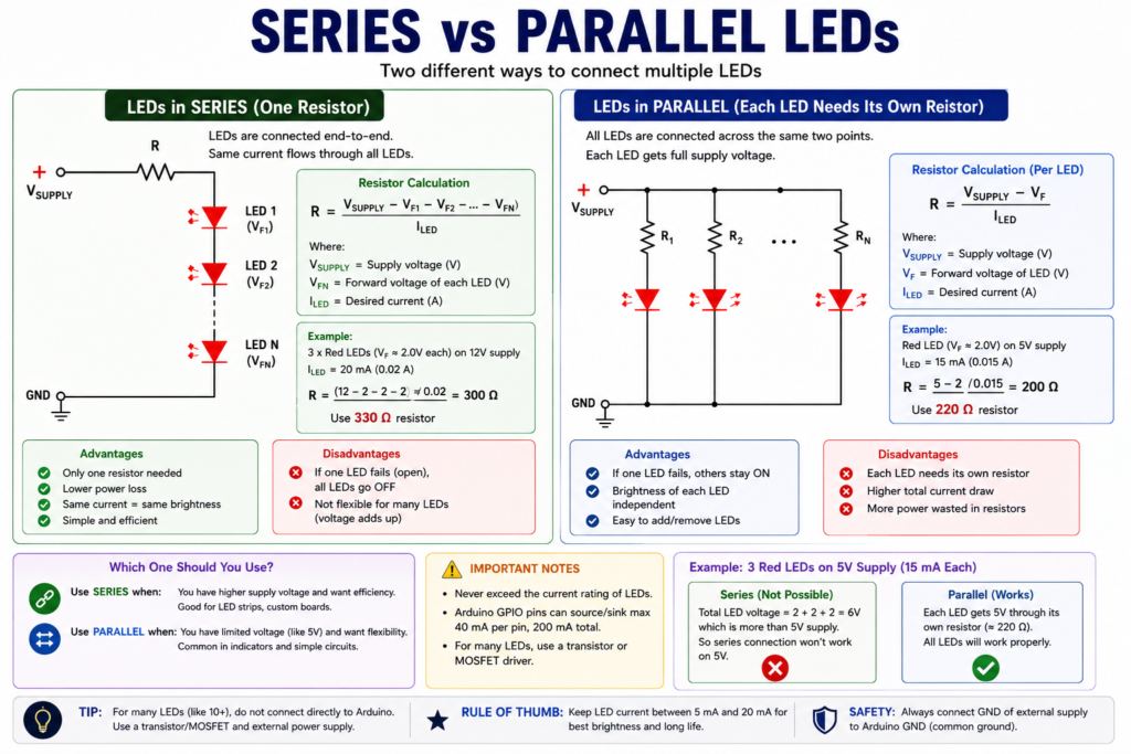series and parallled LED